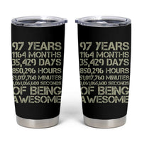 Vintage 97th Milestone Birthday Tumbler Cup 97 Years Of Being Awesome