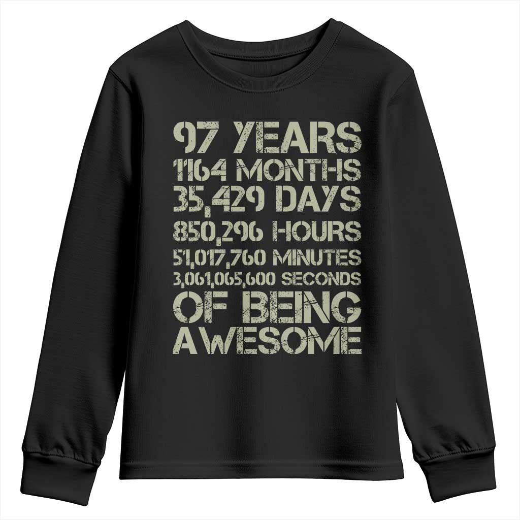Vintage 97th Milestone Birthday Youth Sweatshirt 97 Years Of Being Awesome