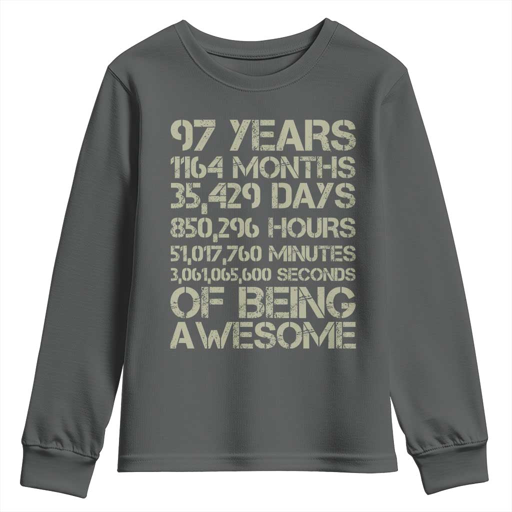Vintage 97th Milestone Birthday Youth Sweatshirt 97 Years Of Being Awesome