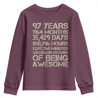 Vintage 97th Milestone Birthday Youth Sweatshirt 97 Years Of Being Awesome
