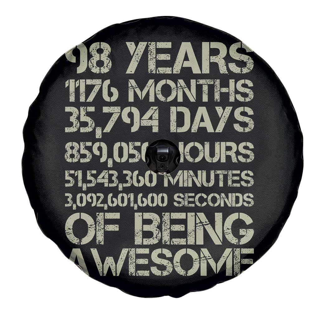 Vintage 98th Milestone Birthday Spare Tire Cover 98 Years Of Being Awesome