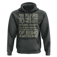Vintage 98th Milestone Birthday Hoodie 98 Years Of Being Awesome