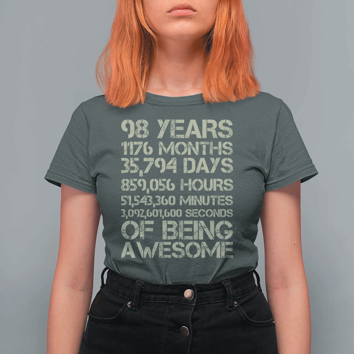Vintage 98th Milestone Birthday T Shirt For Women 98 Years Of Being Awesome