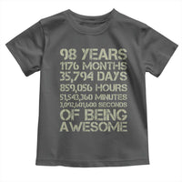 Vintage 98th Milestone Birthday Toddler T Shirt 98 Years Of Being Awesome