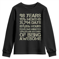 Vintage 98th Milestone Birthday Youth Sweatshirt 98 Years Of Being Awesome