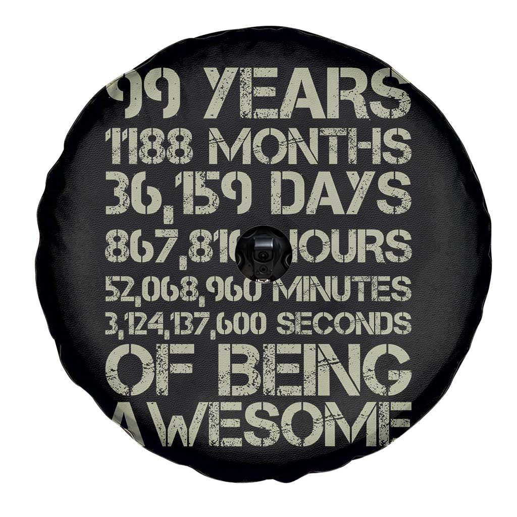 Vintage 99th Milestone Birthday Spare Tire Cover 99 Years Of Being Awesome
