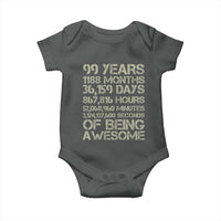 Vintage 99th Milestone Birthday Baby Onesie 99 Years Of Being Awesome