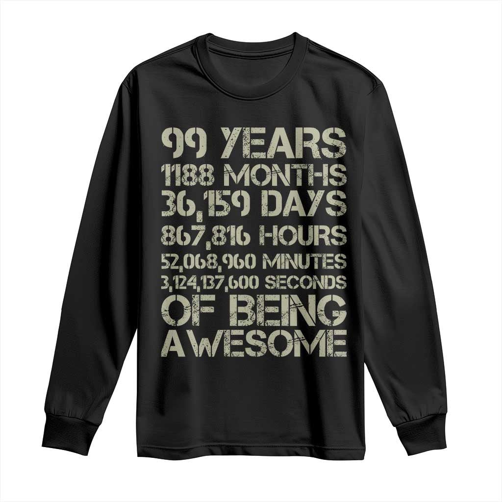 Vintage 99th Milestone Birthday Long Sleeve Shirt 99 Years Of Being Awesome