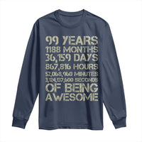 Vintage 99th Milestone Birthday Long Sleeve Shirt 99 Years Of Being Awesome