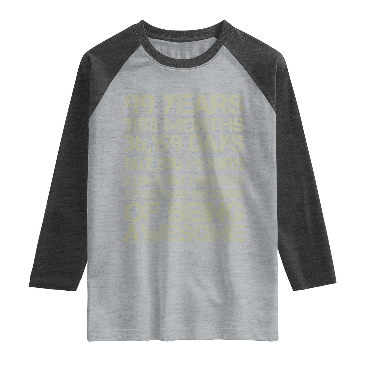 Vintage 99th Milestone Birthday Raglan Shirt 99 Years Of Being Awesome