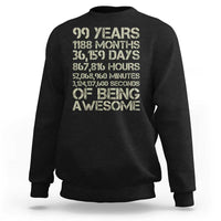Vintage 99th Milestone Birthday Sweatshirt 99 Years Of Being Awesome