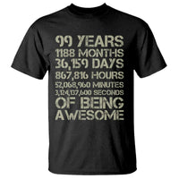 Vintage 99th Milestone Birthday T Shirt 99 Years Of Being Awesome