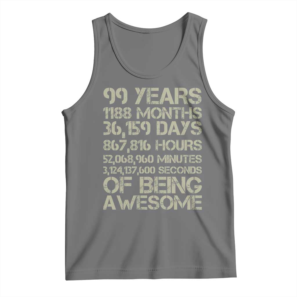 Vintage 99th Milestone Birthday Tank Top 99 Years Of Being Awesome