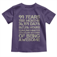 Vintage 99th Milestone Birthday Toddler T Shirt 99 Years Of Being Awesome