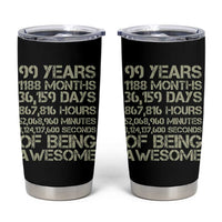 Vintage 99th Milestone Birthday Tumbler Cup 99 Years Of Being Awesome