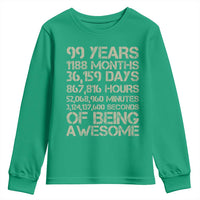 Vintage 99th Milestone Birthday Youth Sweatshirt 99 Years Of Being Awesome