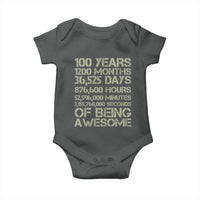 Vintage 100th Milestone Birthday Baby Onesie 100 Years Of Being Awesome