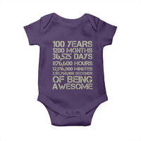 Vintage 100th Milestone Birthday Baby Onesie 100 Years Of Being Awesome