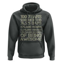 Vintage 100th Milestone Birthday Hoodie 100 Years Of Being Awesome