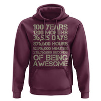 Vintage 100th Milestone Birthday Hoodie 100 Years Of Being Awesome