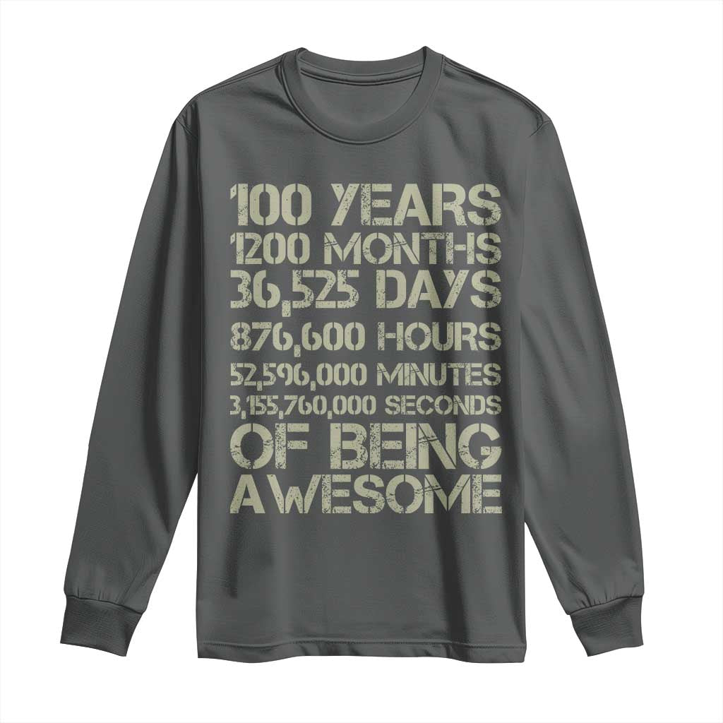 Vintage 100th Milestone Birthday Long Sleeve Shirt 100 Years Of Being Awesome