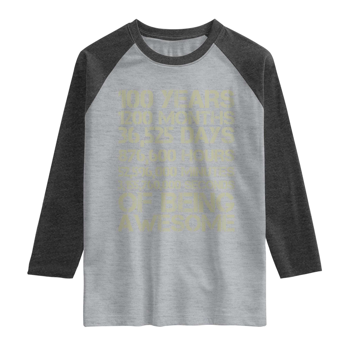 Vintage 100th Milestone Birthday Raglan Shirt 100 Years Of Being Awesome