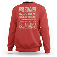 Vintage 100th Milestone Birthday Sweatshirt 100 Years Of Being Awesome