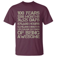 Vintage 100th Milestone Birthday T Shirt 100 Years Of Being Awesome