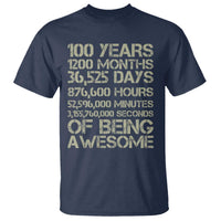 Vintage 100th Milestone Birthday T Shirt 100 Years Of Being Awesome