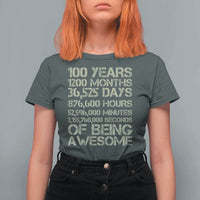 Vintage 100th Milestone Birthday T Shirt For Women 100 Years Of Being Awesome