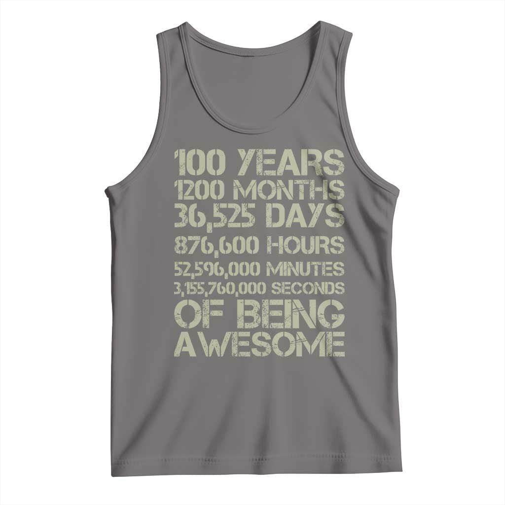 Vintage 100th Milestone Birthday Tank Top 100 Years Of Being Awesome