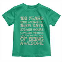 Vintage 100th Milestone Birthday Toddler T Shirt 100 Years Of Being Awesome