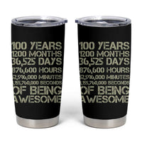 Vintage 100th Milestone Birthday Tumbler Cup 100 Years Of Being Awesome