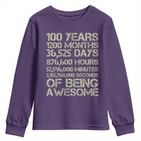 Vintage 100th Milestone Birthday Youth Sweatshirt 100 Years Of Being Awesome