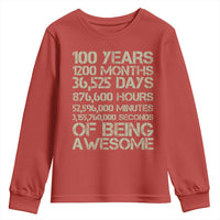 Vintage 100th Milestone Birthday Youth Sweatshirt 100 Years Of Being Awesome