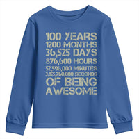 Vintage 100th Milestone Birthday Youth Sweatshirt 100 Years Of Being Awesome