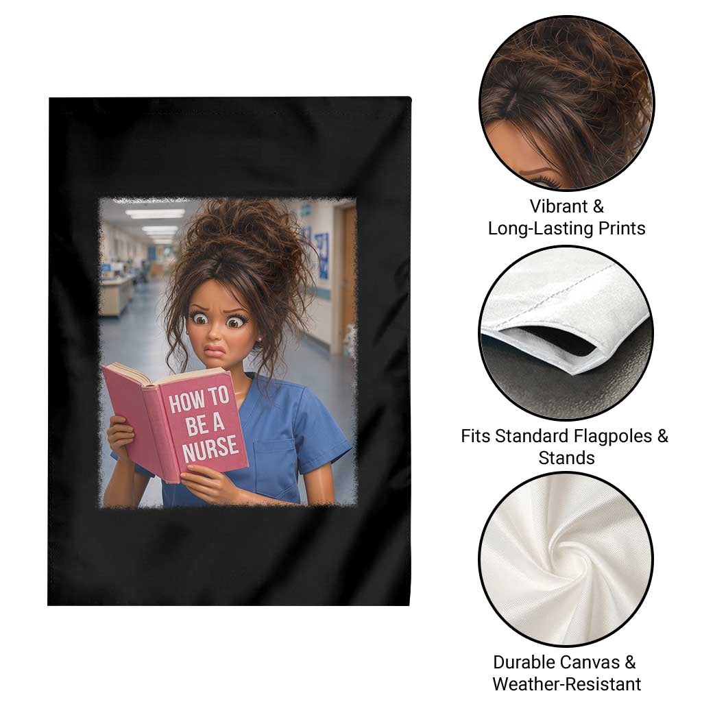 Funny Nursing Student Doll Face Meme Garden Flag Future Nurse Gift