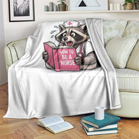 Funny Raccoon Nursing Student Healthcare Gift Throw Blanket