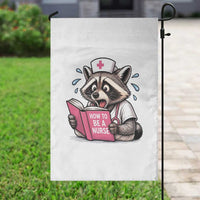 Funny Raccoon Nursing Student Healthcare Gift Garden Flag