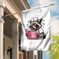 Funny Raccoon Nursing Student Healthcare Gift Garden Flag