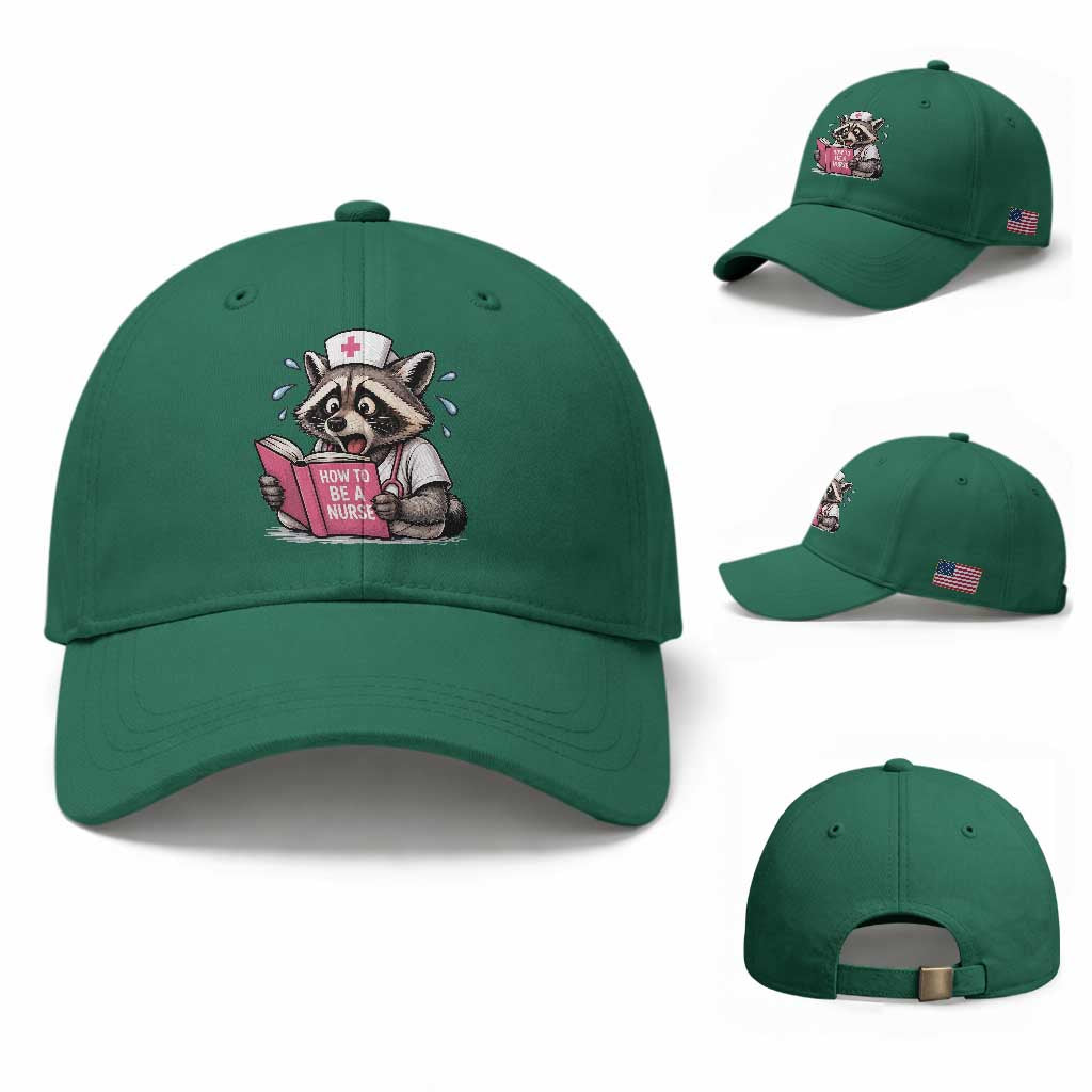 Funny Raccoon Nursing Student Healthcare Gift Baseball Cap