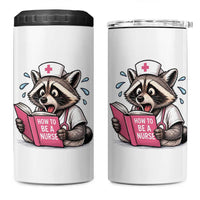 Funny Raccoon Nursing Student Healthcare Gift 4 in 1 Can Cooler Tumbler