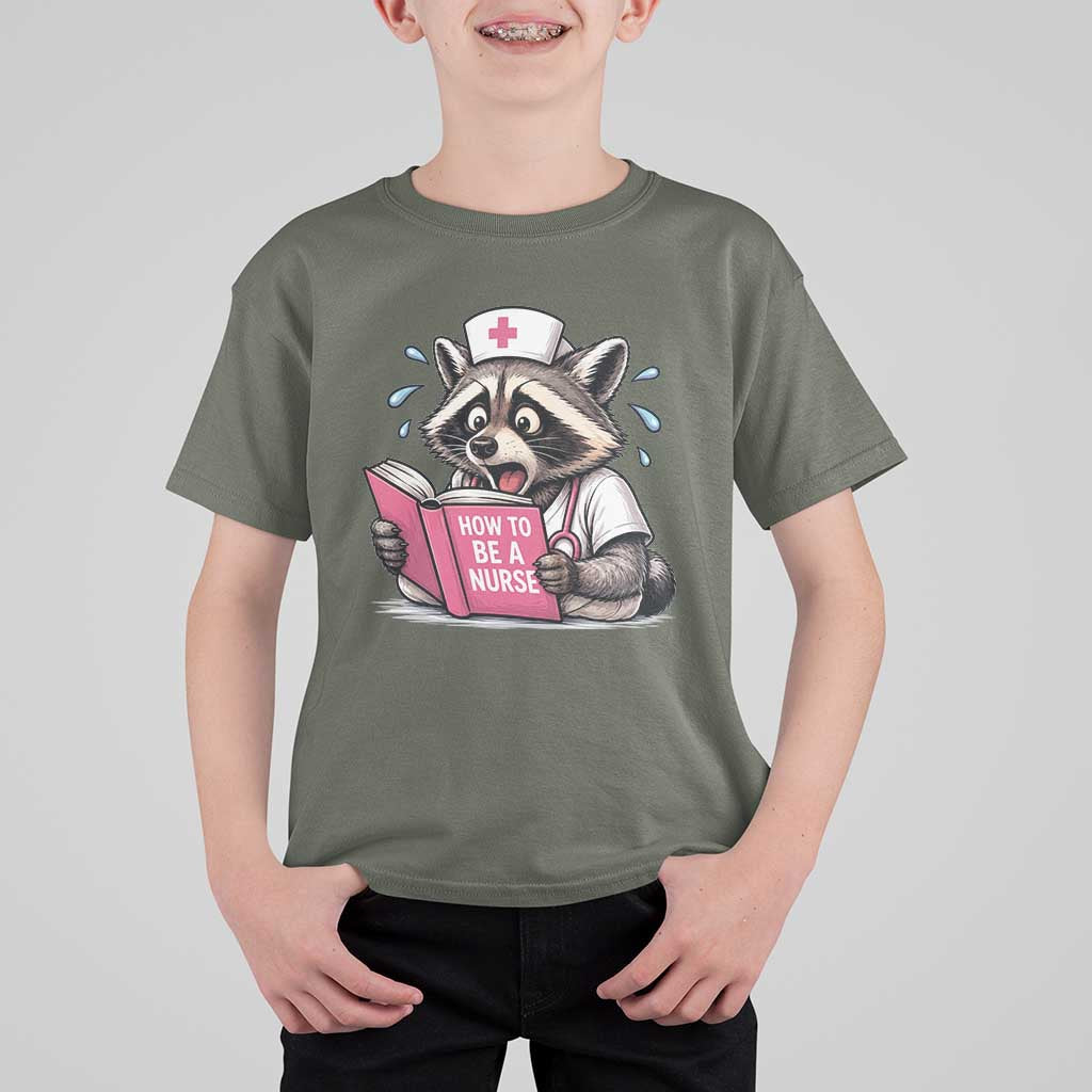 Funny Raccoon Nursing Student Healthcare Gift T Shirt For Kid