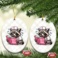 Funny Raccoon Nursing Student Healthcare Gift Ceramic Ornament