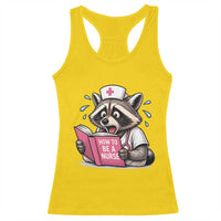 Funny Raccoon Nursing Student Healthcare Gift Racerback Tank Top