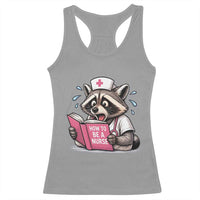 Funny Raccoon Nursing Student Healthcare Gift Racerback Tank Top