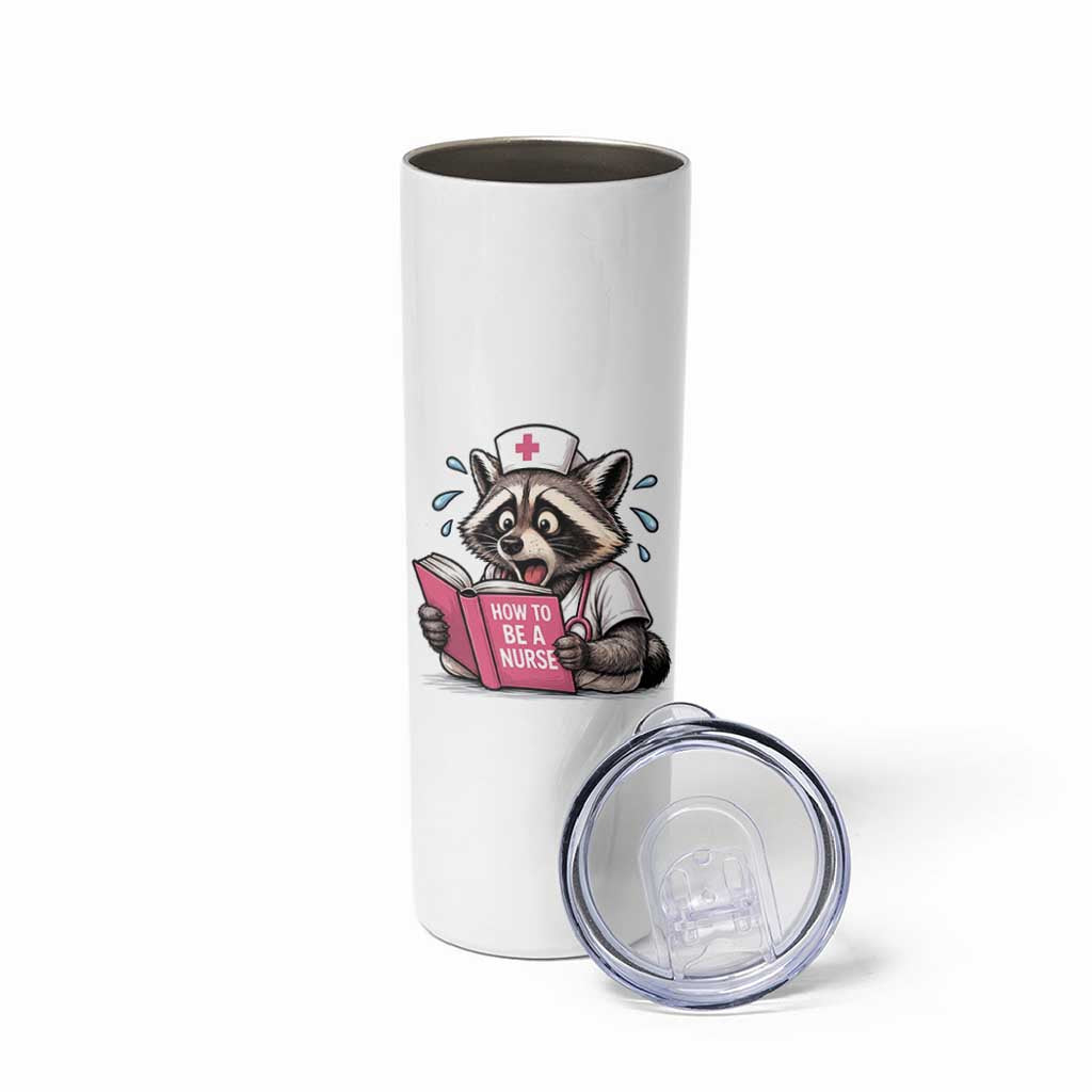Funny Raccoon Nursing Student Healthcare Gift Skinny Tumbler