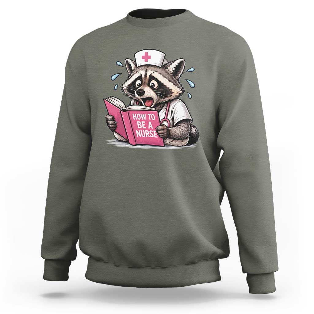 Funny Raccoon Nursing Student Healthcare Gift Sweatshirt