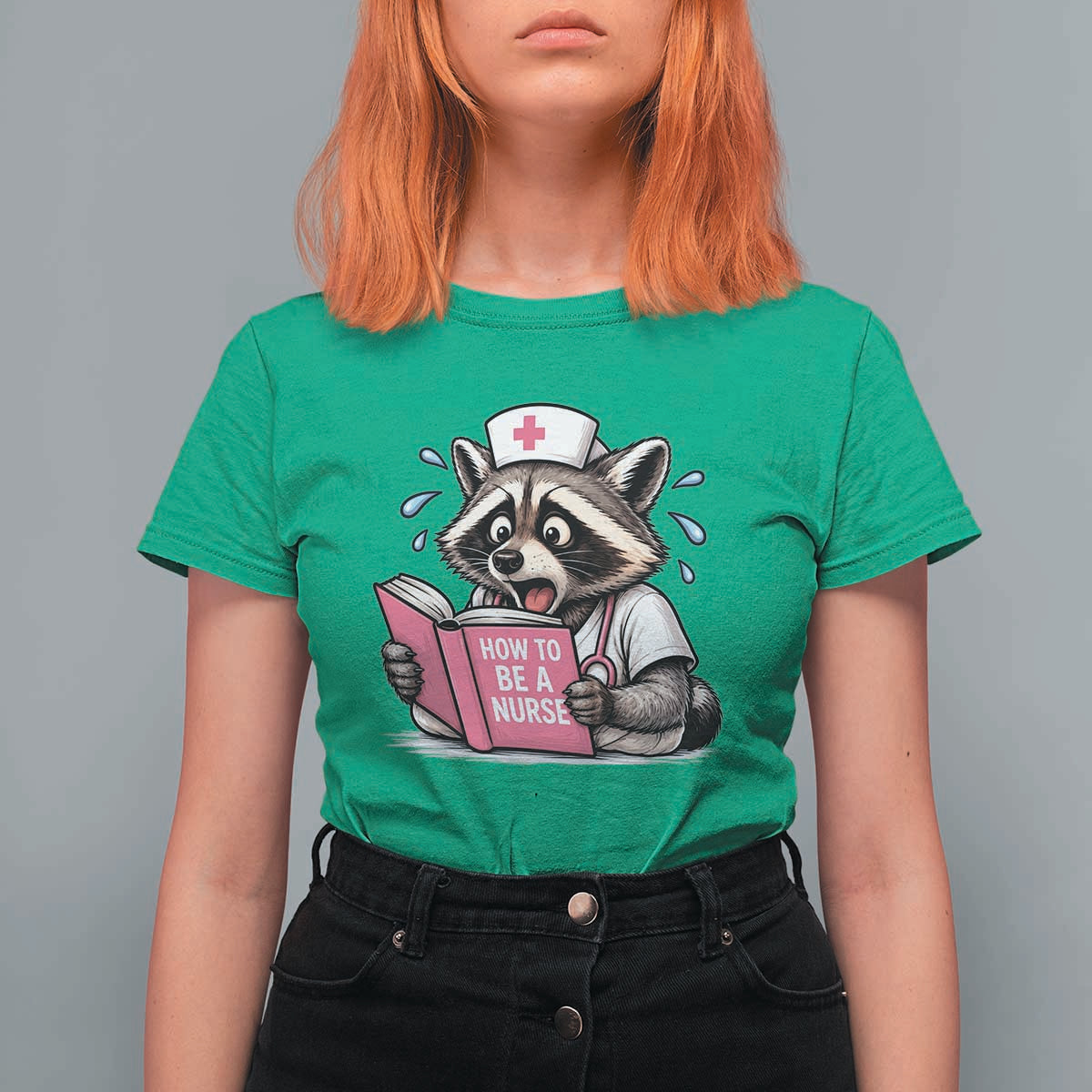 Funny Raccoon Nursing Student Healthcare Gift T Shirt For Women