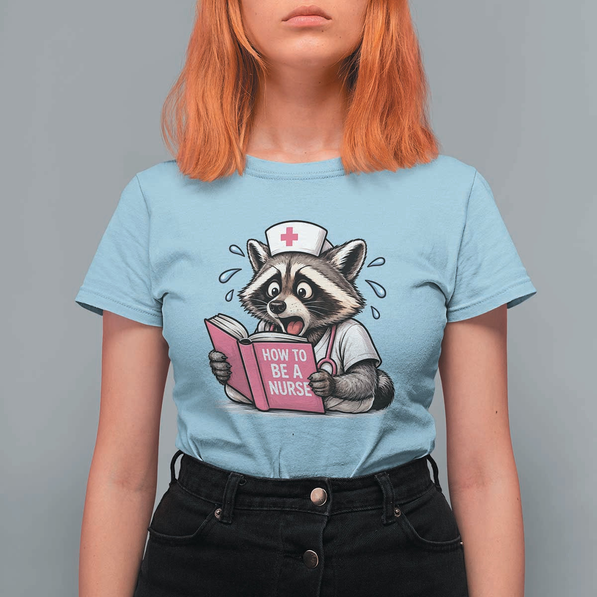 Funny Raccoon Nursing Student Healthcare Gift T Shirt For Women